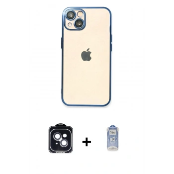 MARSİLYAN™- iPhone 14 Kılıf Vadi Minimal - Siyah Joko Magic 5D Cam + PVD Metal Kamera Lens - SH