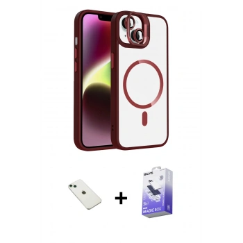 MARSİLYAN™- iPhone 14 Kılıf Yadigar Asil Koleksiyonu - Siyah Bilvis 5in1 5D Magic Hayalet Cam Ekran Koruyucu + Diamond Kamera Lens - YL