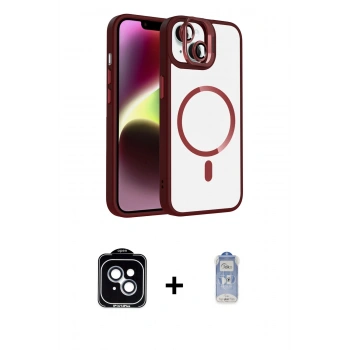 MARSİLYAN™- iPhone 14 Kılıf Yadigar Asil Koleksiyonu - Siyah Joko Magic 5D Cam + PVD Metal Kamera Lens - MI