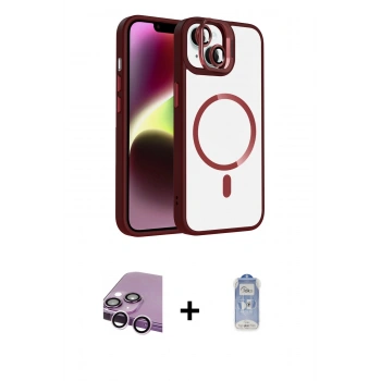 MARSİLYAN™- iPhone 14 Kılıf Yadigar Asil Koleksiyonu - Siyah Joko Magic 5D Cam + Raze Metal Kamera Lens - MR