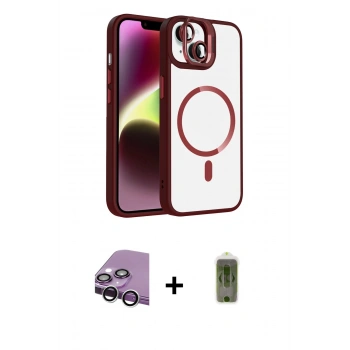 MARSİLYAN™- iPhone 14 Kılıf Yadigar Asil Koleksiyonu - Siyah Joko Magic 5D Hayalet Cam + Raze Metal Kamera Lens - GS