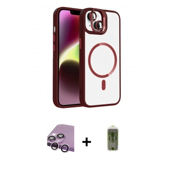 MARSİLYAN™- iPhone 14 Kılıf Yadigar Asil Koleksiyonu - Siyah Joko Magic 5D Hayalet Cam + Raze Metal Kamera Lens - MR