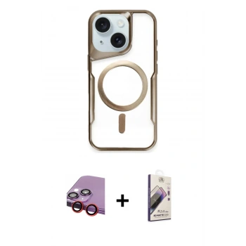 MARSİLYAN™- iPhone 14 Kılıf Yadigar Klasik Özel Seri - Siyah Bilvis 3D Mat Cam Ekran Koruyucu + Raze Metal Kamera Lens - KI