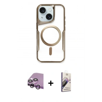 MARSİLYAN™- iPhone 14 Kılıf Yadigar Klasik Özel Seri - Siyah Bilvis 3D Mat Cam Ekran Koruyucu + Raze Metal Kamera Lens - MR