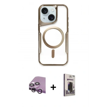 MARSİLYAN™- iPhone 14 Kılıf Yadigar Klasik Özel Seri - Siyah Bilvis Hayalet Cam Ekran Koruyucu + Raze Metal Kamera Lens - MR