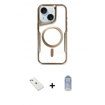 MARSİLYAN™- iPhone 14 Kılıf Yadigar Klasik Özel Seri - Siyah Joko Magic 5D Cam + Diamond Kamera Lens - PE