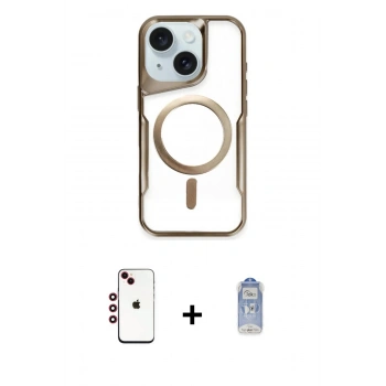 MARSİLYAN™- iPhone 14 Kılıf Yadigar Klasik Özel Seri - Siyah Joko Magic 5D Cam + Shine Kamera Lens - KI