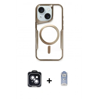 MARSİLYAN™- iPhone 14 Kılıf Yadigar Klasik Özel Seri - Siyah Joko Magic 5D Cam + PVD Metal Kamera Lens - SH