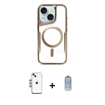 MARSİLYAN™- iPhone 14 Kılıf Yadigar Klasik Özel Seri - Siyah Joko Magic 5D Cam + Shine Kamera Lens - MI