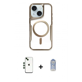 MARSİLYAN™- iPhone 14 Kılıf Yadigar Klasik Özel Seri - Siyah Joko Magic 5D Cam + Shine Kamera Lens - YL