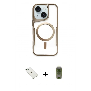 MARSİLYAN™- iPhone 14 Kılıf Yadigar Klasik Özel Seri - Siyah Joko Magic 5D Hayalet Cam + Diamond Kamera Lens - YL