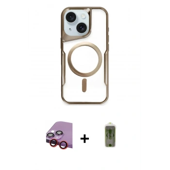 MARSİLYAN™- iPhone 14 Kılıf Yadigar Klasik Özel Seri - Siyah Joko Magic 5D Hayalet Cam + Raze Metal Kamera Lens - KI