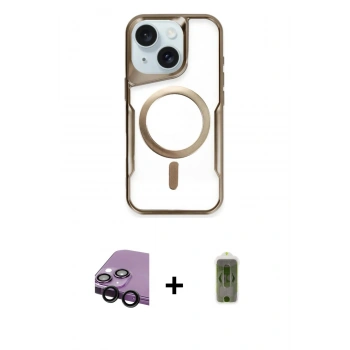 MARSİLYAN™- iPhone 14 Kılıf Yadigar Klasik Özel Seri - Siyah Joko Magic 5D Hayalet Cam + Raze Metal Kamera Lens - SH