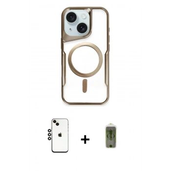 MARSİLYAN™- iPhone 14 Kılıf Yadigar Klasik Özel Seri - Siyah Joko Magic 5D Hayalet Cam + Shine Kamera Lens - SH