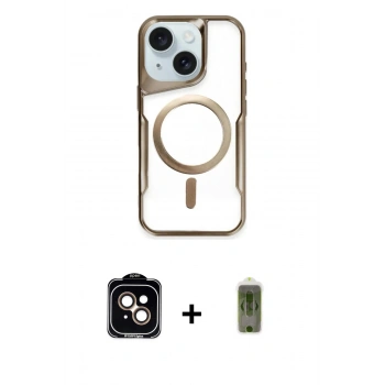 MARSİLYAN™- iPhone 14 Kılıf Yadigar Klasik Özel Seri - Siyah Joko Magic 5D Hayalet Cam + PVD Metal Kamera Lens - TU
