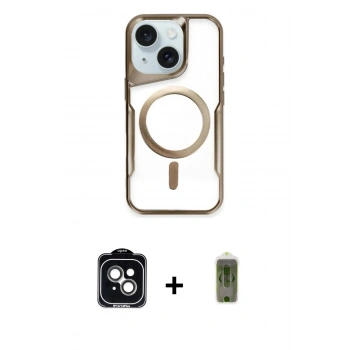 MARSİLYAN™- iPhone 14 Kılıf Yadigar Klasik Özel Seri - Siyah Joko Magic 5D Hayalet Cam + PVD Metal Kamera Lens - YL