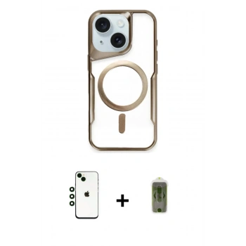 MARSİLYAN™- iPhone 14 Kılıf Yadigar Klasik Özel Seri - Siyah Joko Magic 5D Hayalet Cam + Shine Kamera Lens - YL