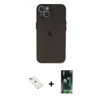 MARSİLYAN™- iPhone 14 Kılıf Yadigar Yansıma Serisi - Şeffaf 360 Full Body Arka Koruyucu + Diamond Kamera Lens - YL