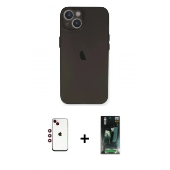 MARSİLYAN™- iPhone 14 Kılıf Yadigar Yansıma Serisi - Şeffaf 360 Full Body Arka Koruyucu + Shine Kamera Lens - KI