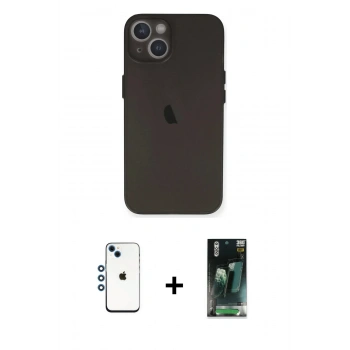 MARSİLYAN™- iPhone 14 Kılıf Yadigar Yansıma Serisi - Şeffaf 360 Full Body Arka Koruyucu + Shine Kamera Lens - MI