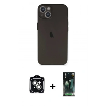 MARSİLYAN™- iPhone 14 Kılıf Yadigar Yansıma Serisi - Şeffaf 360 Full Body Arka Koruyucu + PVD Metal Kamera Lens - YL