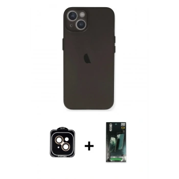 MARSİLYAN™- iPhone 14 Kılıf Yadigar Yansıma Serisi - Şeffaf 360 Full Body Arka Koruyucu + PVD Metal Kamera Lens - TU