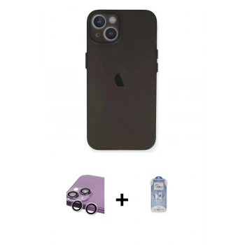 MARSİLYAN™- iPhone 14 Kılıf Yadigar Yansıma Serisi - Siyah Joko Magic 5D Cam + Raze Metal Kamera Lens - GS