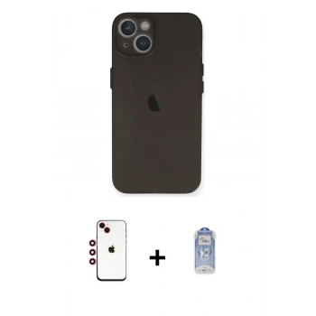 MARSİLYAN™- iPhone 14 Kılıf Yadigar Yansıma Serisi - Siyah Joko Magic 5D Cam + Shine Kamera Lens - KI