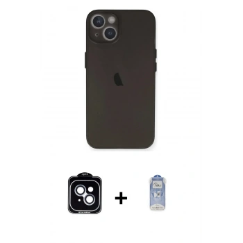MARSİLYAN™- iPhone 14 Kılıf Yadigar Yansıma Serisi - Siyah Joko Magic 5D Cam + PVD Metal Kamera Lens - MI