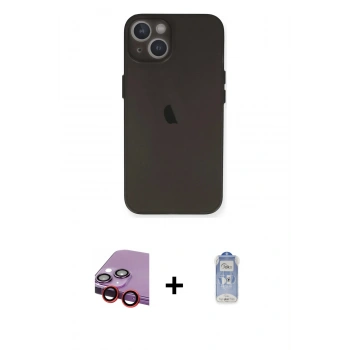 MARSİLYAN™- iPhone 14 Kılıf Yadigar Yansıma Serisi - Siyah Joko Magic 5D Cam + Raze Metal Kamera Lens - KI