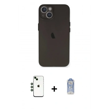MARSİLYAN™- iPhone 14 Kılıf Yadigar Yansıma Serisi - Siyah Joko Magic 5D Cam + Shine Kamera Lens - YL