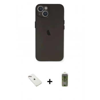 MARSİLYAN™- iPhone 14 Kılıf Yadigar Yansıma Serisi - Siyah Joko Magic 5D Hayalet Cam + Diamond Kamera Lens - PE