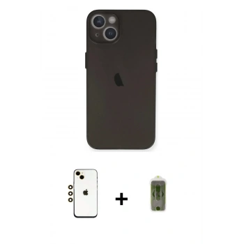 MARSİLYAN™- iPhone 14 Kılıf Yadigar Yansıma Serisi - Siyah Joko Magic 5D Hayalet Cam + Shine Kamera Lens - GD