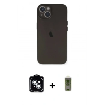 MARSİLYAN™- iPhone 14 Kılıf Yadigar Yansıma Serisi - Siyah Joko Magic 5D Hayalet Cam + PVD Metal Kamera Lens - MI
