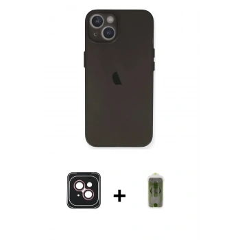 MARSİLYAN™- iPhone 14 Kılıf Yadigar Yansıma Serisi - Siyah Joko Magic 5D Hayalet Cam + PVD Metal Kamera Lens - PE