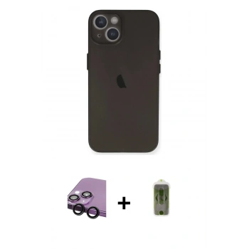 MARSİLYAN™- iPhone 14 Kılıf Yadigar Yansıma Serisi - Siyah Joko Magic 5D Hayalet Cam + Raze Metal Kamera Lens - SH