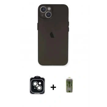 MARSİLYAN™- iPhone 14 Kılıf Yadigar Yansıma Serisi - Siyah Joko Magic 5D Hayalet Cam + PVD Metal Kamera Lens - YL