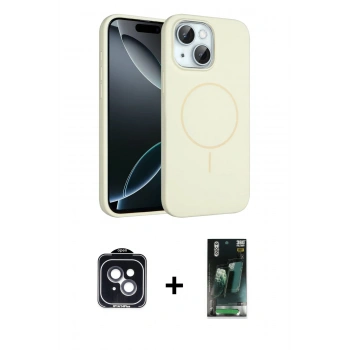 MARSİLYAN™- iPhone 14 Kılıf Yankı Form Serisi - Şeffaf 360 Full Body Arka Koruyucu + PVD Metal Kamera Lens - SH