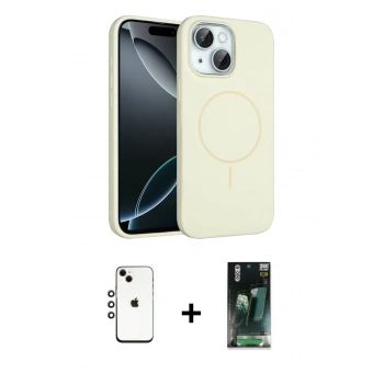 MARSİLYAN™- iPhone 14 Kılıf Yankı Form Serisi - Şeffaf 360 Full Body Arka Koruyucu + Shine Kamera Lens - GI