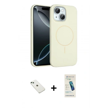 MARSİLYAN™- iPhone 14 Kılıf Yankı Form Serisi - Şeffaf Pasifik Cam Ekran Koruyucu + Diamond Kamera Lens - YL