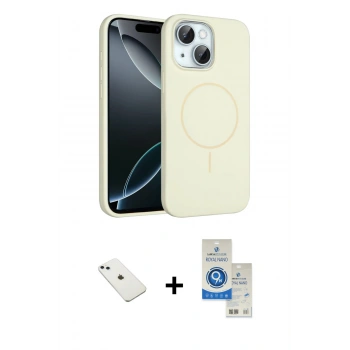 MARSİLYAN™- iPhone 14 Kılıf Yankı Form Serisi - Şeffaf Royal Nano Ekran Koruyucu + Diamond Kamera Lens - SABE