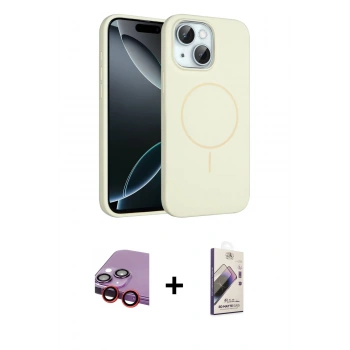 MARSİLYAN™- iPhone 14 Kılıf Yankı Form Serisi - Siyah Bilvis 3D Mat Cam Ekran Koruyucu + Raze Metal Kamera Lens - KI