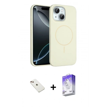 MARSİLYAN™- iPhone 14 Kılıf Yankı Form Serisi - Siyah Bilvis 5in1 3D Magic Cam Ekran Koruyucu + Diamond Kamera Lens - KI