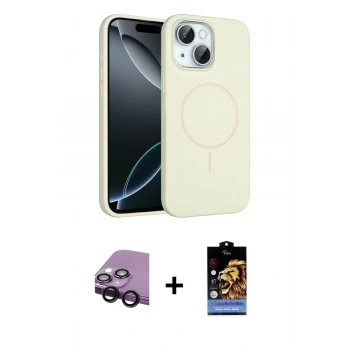 MARSİLYAN™- iPhone 14 Kılıf Yankı Form Serisi - Siyah Buffer Hayalet Cam Ekran Koruyucu + Raze Metal Kamera Lens - SH