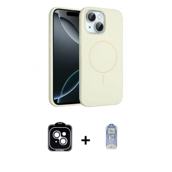 MARSİLYAN™- iPhone 14 Kılıf Yankı Form Serisi - Siyah Joko Magic 5D Cam + PVD Metal Kamera Lens - GS