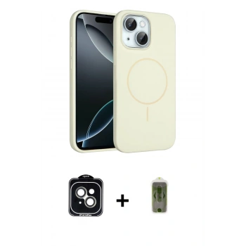 MARSİLYAN™- iPhone 14 Kılıf Yankı Form Serisi - Siyah Joko Magic 5D Hayalet Cam + PVD Metal Kamera Lens - YL