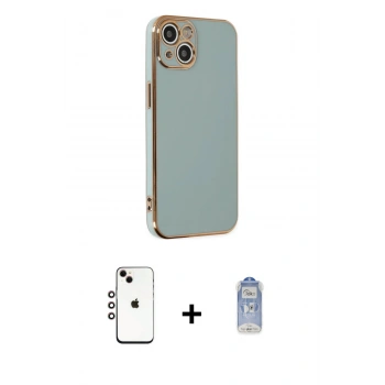 MARSİLYAN™- iPhone 14 Kılıf Yankı Serisi - Siyah Joko Magic 5D Cam + Shine Kamera Lens - GI