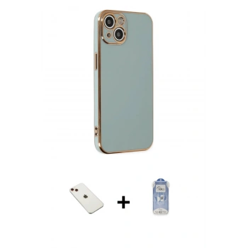 MARSİLYAN™- iPhone 14 Kılıf Yankı Serisi - Siyah Joko Magic 5D Cam + Diamond Kamera Lens - KI