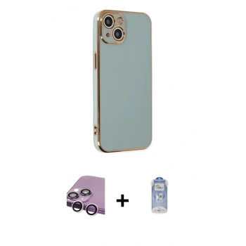MARSİLYAN™- iPhone 14 Kılıf Yankı Serisi - Siyah Joko Magic 5D Cam + Raze Metal Kamera Lens - MR