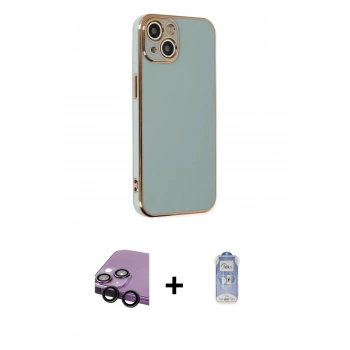 MARSİLYAN™- iPhone 14 Kılıf Yankı Serisi - Siyah Joko Magic 5D Cam + Raze Metal Kamera Lens - SH